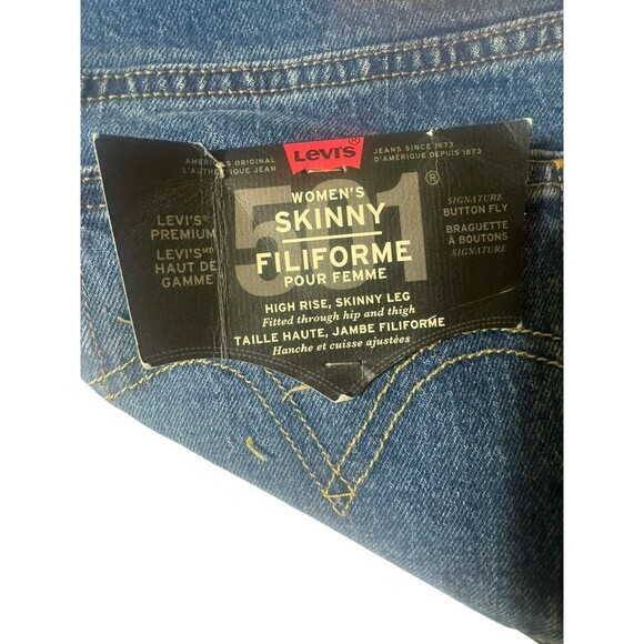 Women’s Levi's 501 High-Rise Skinny Jeans Fitted Through Hip & Thigh 32x28 - Picture 10 of 16
